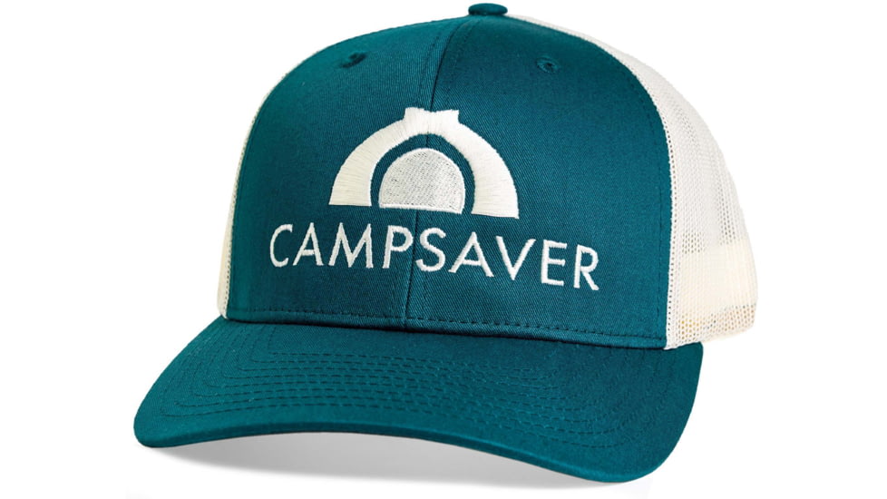 CampSaver Embroidered Trucker - Unisex, Deep Teal/Birch, One size, CSLogoHat-50-I12DTLBIA-SE