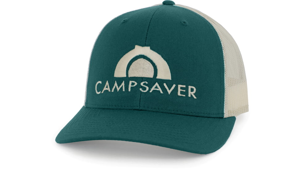 CampSaver Embroidered Trucker - Unisex, Deep Teal/Birch, One size, CSLogoHat-50-I12DTLBIA-SE