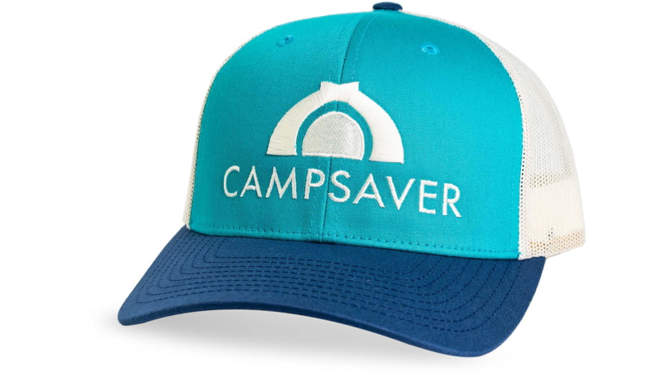 CampSaver Embroidered Trucker - Unisex, Teal/Birch/Light Navy, One size, CSLogoHat-50-I12TBILNA-SE