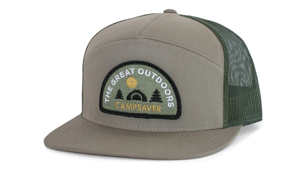 CampSaver Great Outdoors Logo Hat, Pale Khaki/Loden - Great Outdoors Logo, One Size, CS-Logo-C58Hat-PKH-LDN-GO