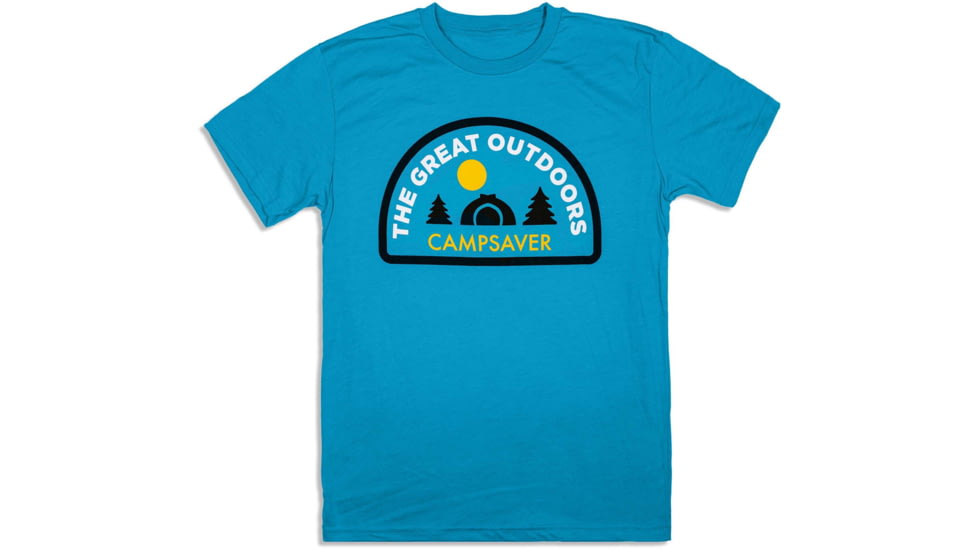 CampSaver Great Outdoors Logo T-Shirt, Bondi Blue, X-Large, GO-Logo-BB-X-Large