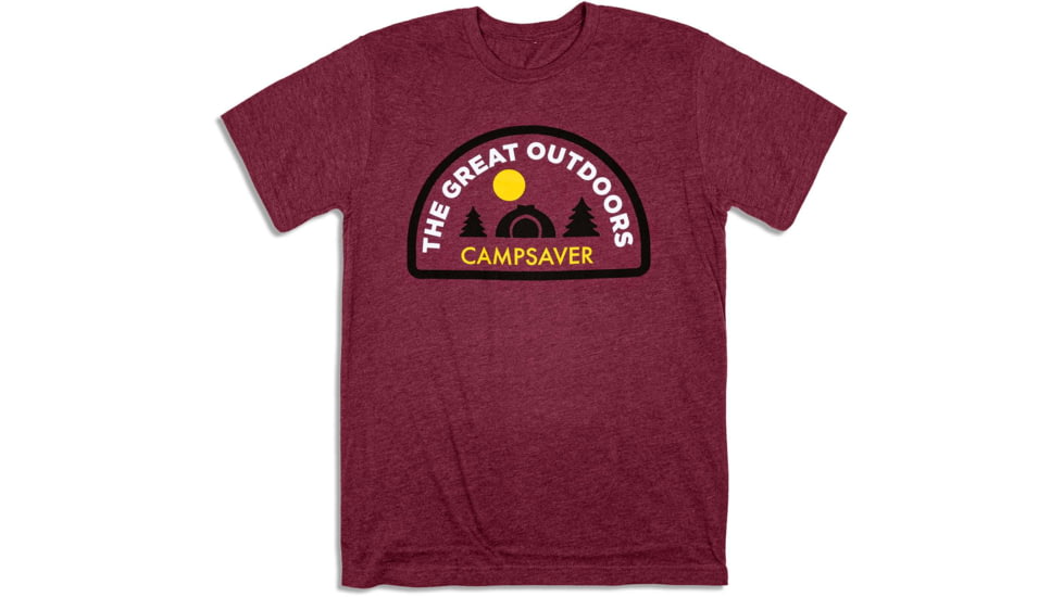 CampSaver Great Outdoors Logo T-Shirt, Heather Maroon, X-Large, GO-Logo-HM-X-Large