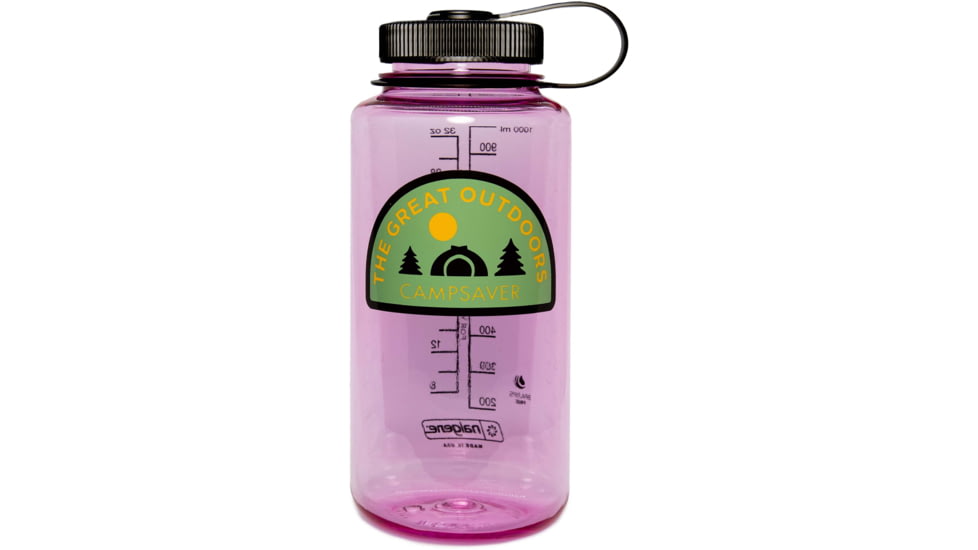 CampSaver Great Outdoors Nalgene Wide Mouth Bottle, Cosmo / Platinum, 32 oz, CSTRI32GO-COS/PLAT