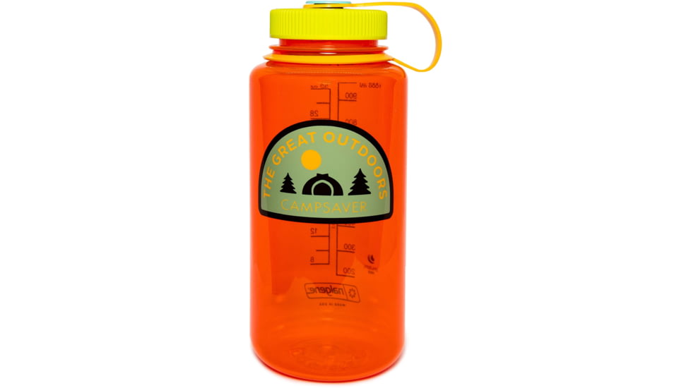 CampSaver Great Outdoors Nalgene Wide Mouth Bottle, Pomegranate / Palm/Sunflower/Seaside, 32 oz, CSTRI32GO-POM/PALM