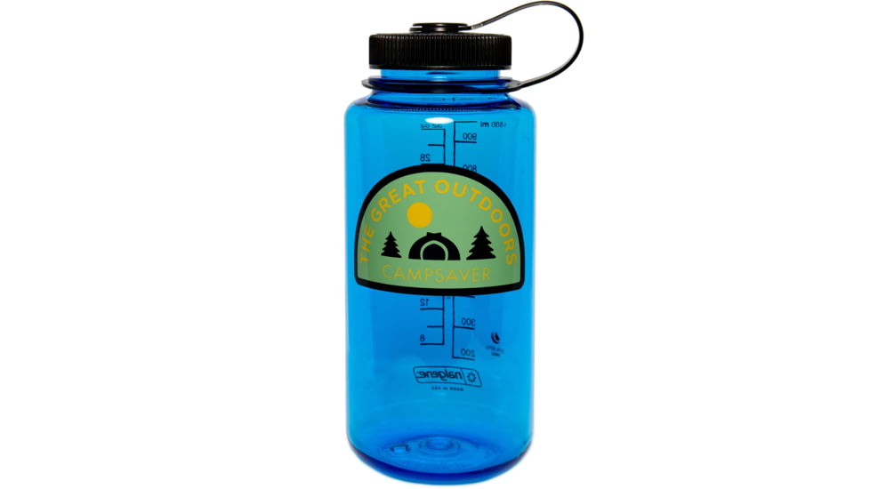 CampSaver Great Outdoors Nalgene Wide Mouth Bottle, Slate Blue / Black, 32 oz, CSTRI32GO-SLA/BLA