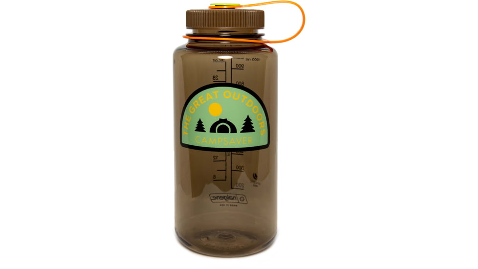 CampSaver Great Outdoors Nalgene Wide Mouth Bottle, Woodsman / Espresso/Pumkin/Kiwi, 32 oz, CSTRI32GO-WOO/ESP