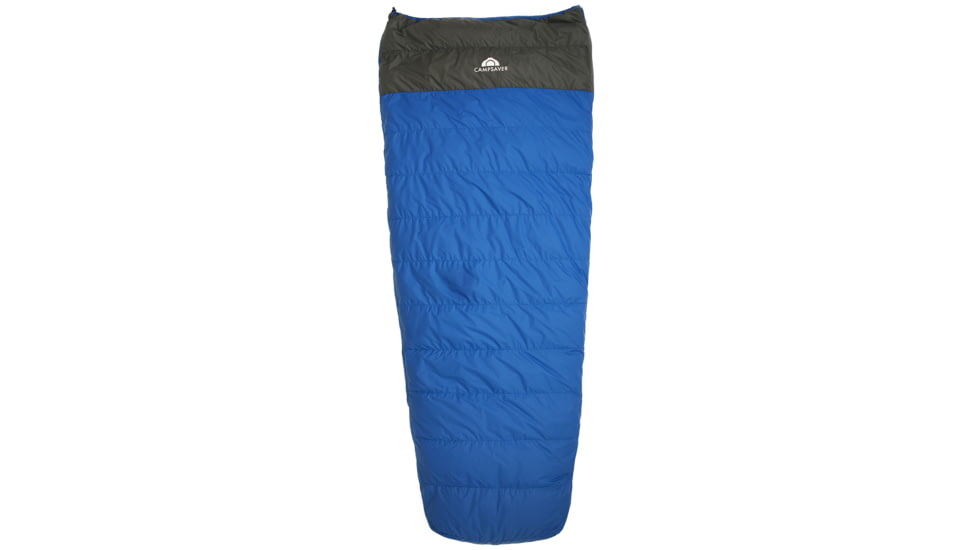 CampSaver Lightweight 40 Non-Hooded Unisex Sleeping Bag (650 Goose Down)-Blue-Long