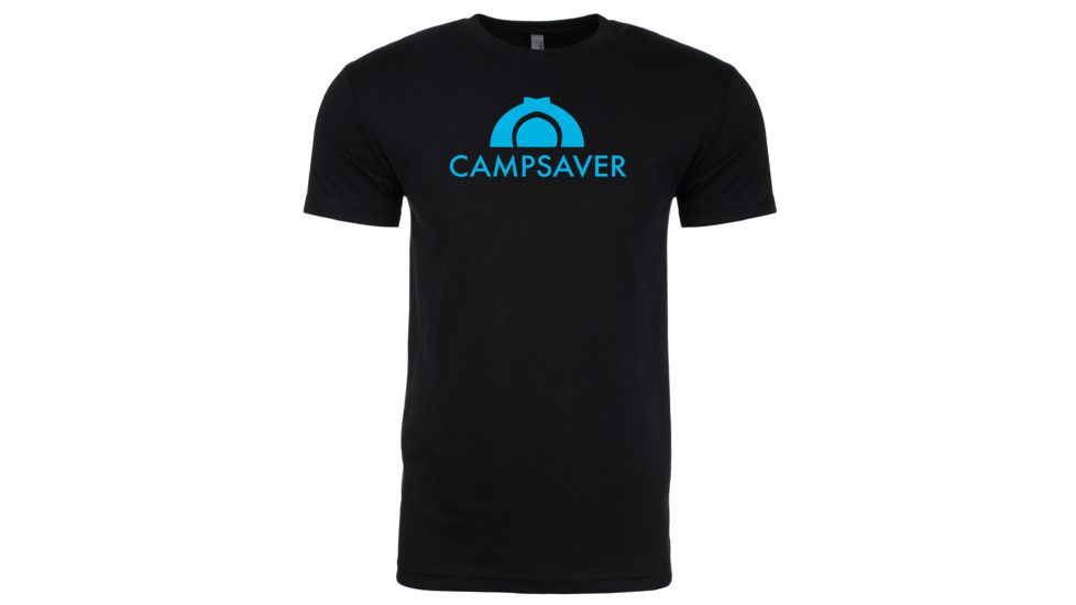 CampSaver Logo T-Shirt - Mens, Black/Teal Logo, Small, CS-Logo-Tee-M-BLK/TEAL-S