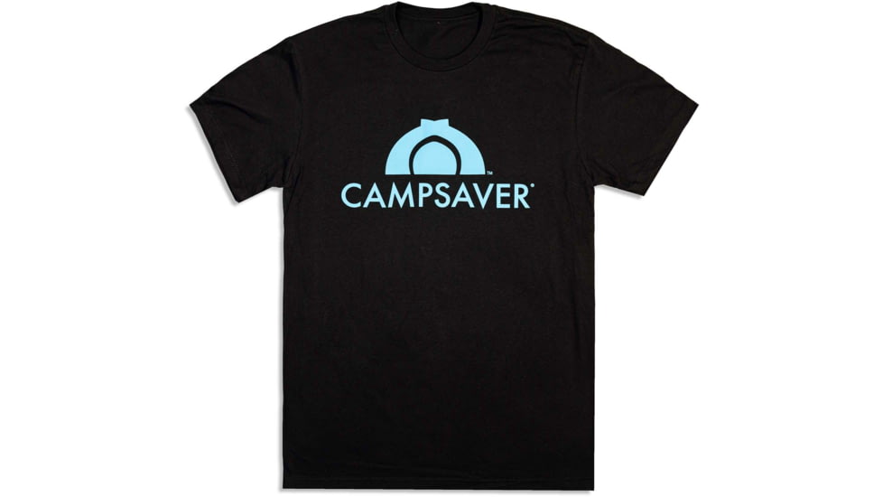 CampSaver Logo T-Shirt - Mens, Black/Teal, XXXX-Large, CS-Logo-BLK-TL-XXXX-Large