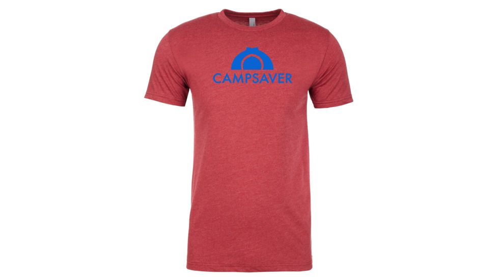 CampSaver Logo T-Shirt - Mens, Cardinal/Blue Logo, 2XL, CVC 6210-CRNL-2XL