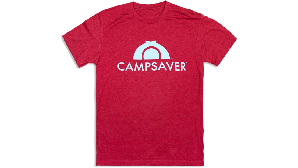 CampSaver Logo T-Shirt - Mens, Cardinal/Teal, X-Small, CS-Logo-CRD-TL-X-Small