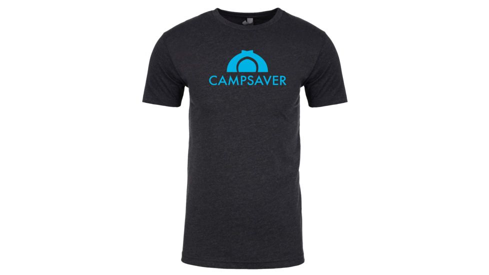 CampSaver Logo T-Shirt - Mens, Charcoal Heather/Teal Logo, Large, CVC 6210-CCHE-TL-L