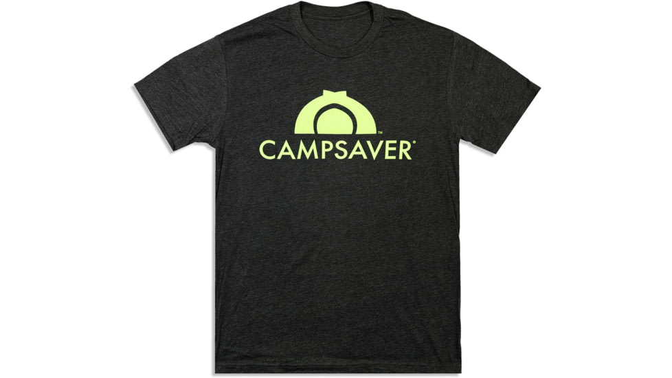 CampSaver Logo T-Shirt - Mens, Charcoal/Neon Green, X-Small, CS-Logo-CHR-NG-X-Small