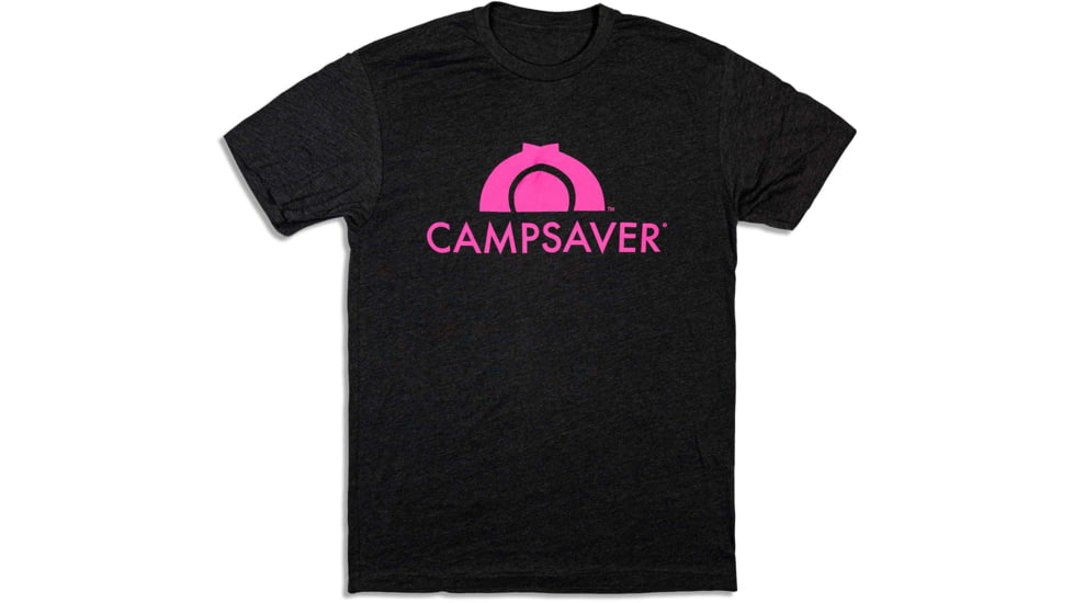 CampSaver Logo T-Shirt - Mens, Charcoal/Pink, Medium, CS-Logo-CHR-PNK-Medium