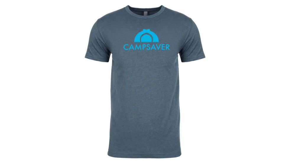 CampSaver Logo T-Shirt - Mens, Indigo/Teal Logo, Small, CS-Logo-Tee-M-IND/TEAL-S