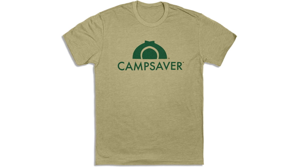 CampSaver Logo T-Shirt - Mens, Light Olive/Forest Green, X-Small, CS-Logo-LOL-FG-X-Small