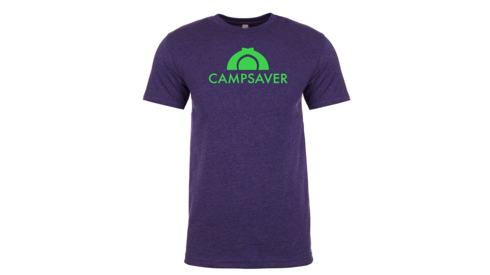 CampSaver Logo T-Shirt - Mens, Storm/Neon Green Logo, Large, CVC 6210-STRM-L