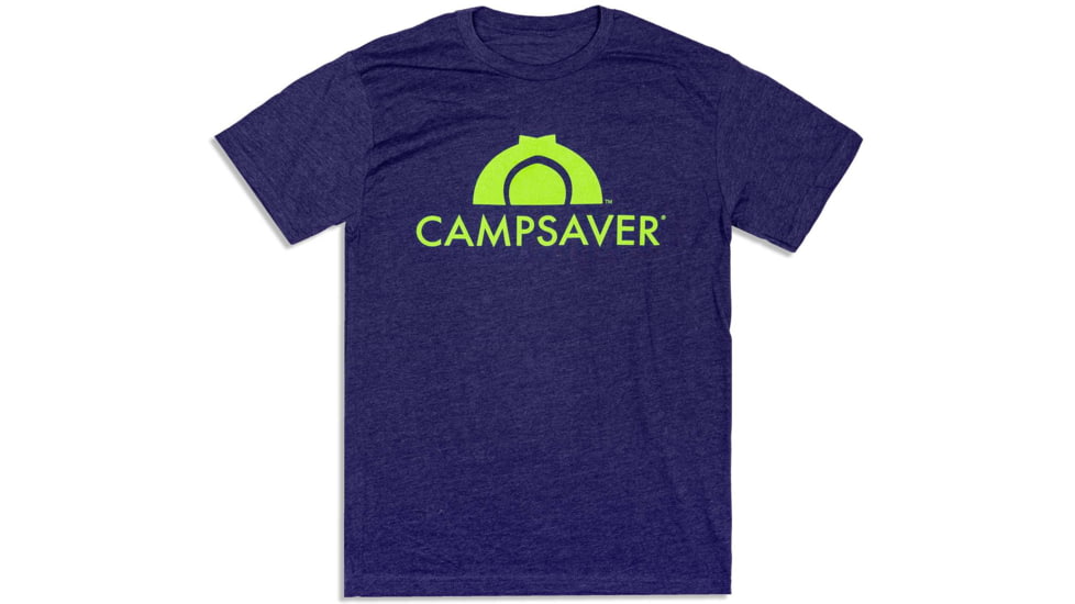 CampSaver Logo T-Shirt - Mens, Storm/Neon Green, X-Small, CS-Logo-STR-NG-X-Small
