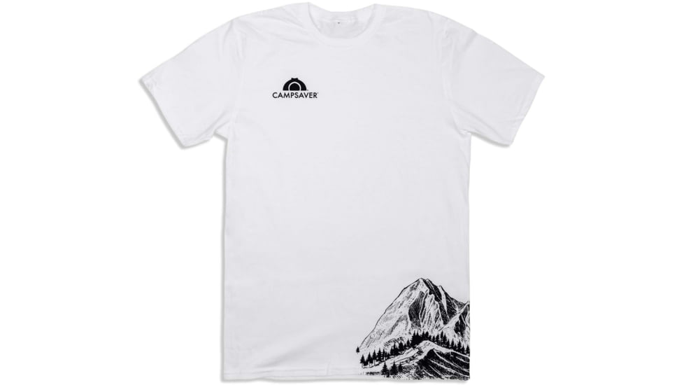 CampSaver Mountain Wrap T-Shirt, White, Large, CSMMT-WHT-Large