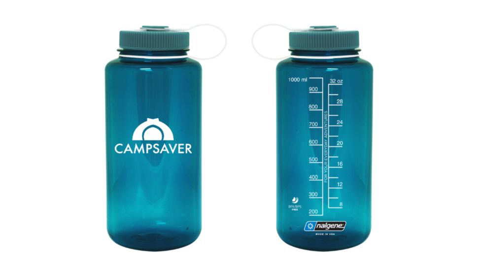 CampSaver Nalgene Wide Mouth Bottle, 32oz, Blue/Natural, 32 oz, CS-TRI32W-CDT/BLU