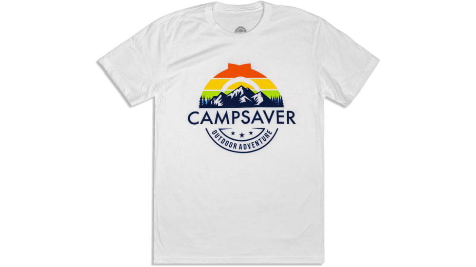 CampSaver Rainbow Mountain T-Shirt, White, Medium, RNBMNT-WHT-Medium