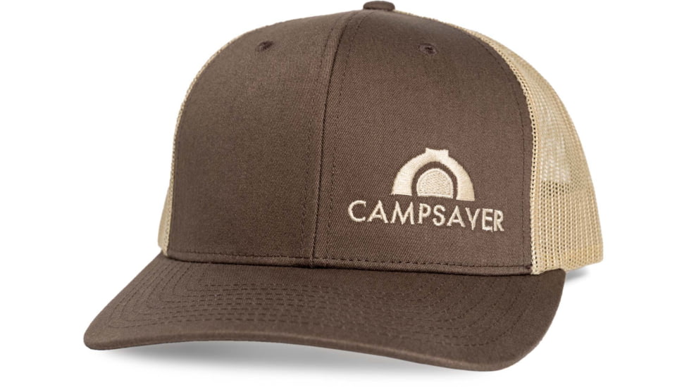 CampSaver Standard Embroidered Logo Hat, Brown/Khaki - Khaki Logo, One Size, CS-Logo-C12Hat-BRN-KH-KH