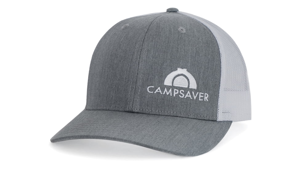 CampSaver Standard Embroidered Logo Hat, Heather Grey/White - White Logo, One Size, CS-Logo-C12Hat-HGRY-WT-WT