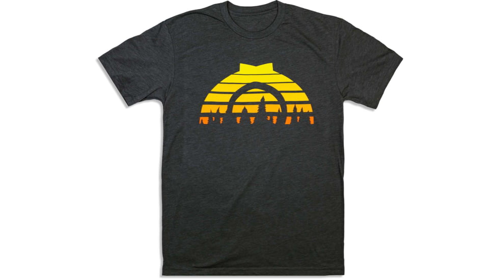 CampSaver Sunset Logo T-Shirt, Heather Heavy Metal, X-Large, SNST-Logo-HHM-X-Large