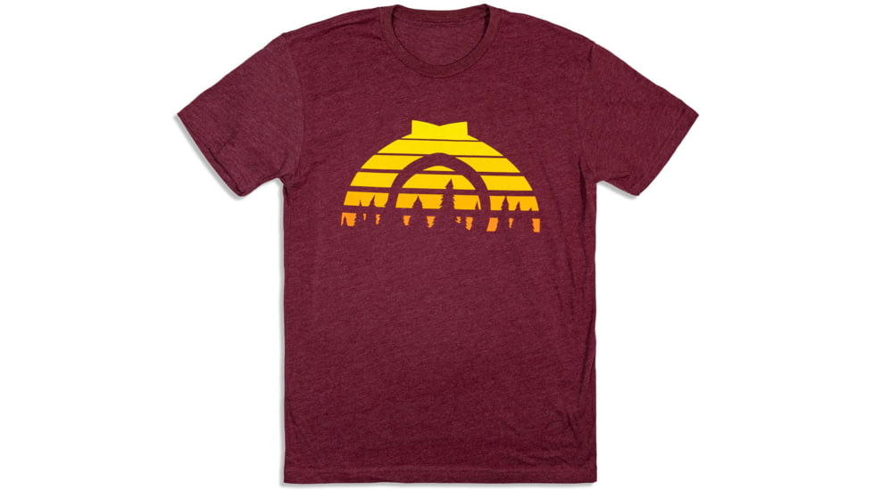 CampSaver Sunset Logo T-Shirt, Heather Maroon, Medium, SNST-Logo-HM-Medium