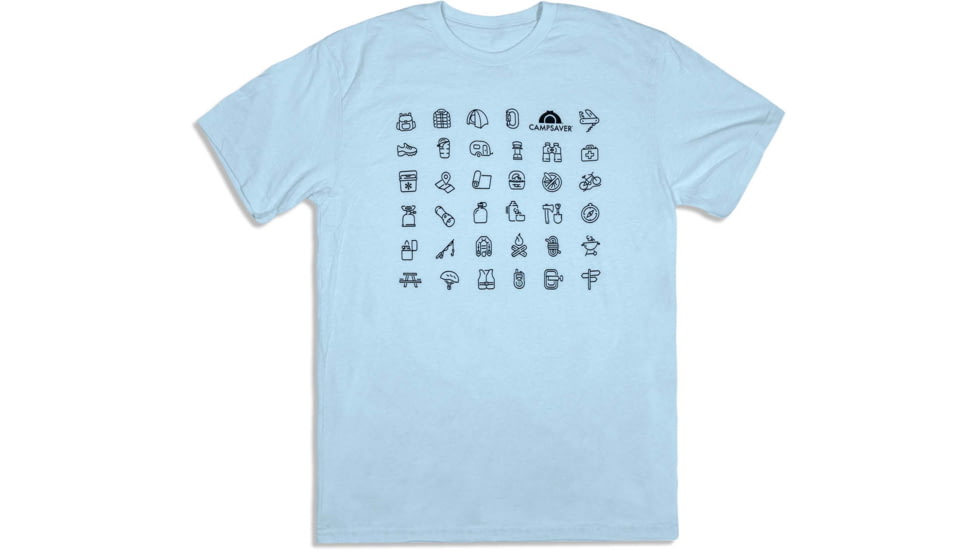 CampSaver Tile/Checkerboard T-Shirt, Ice Blue, X-Large, TCHK-IB-X-Large