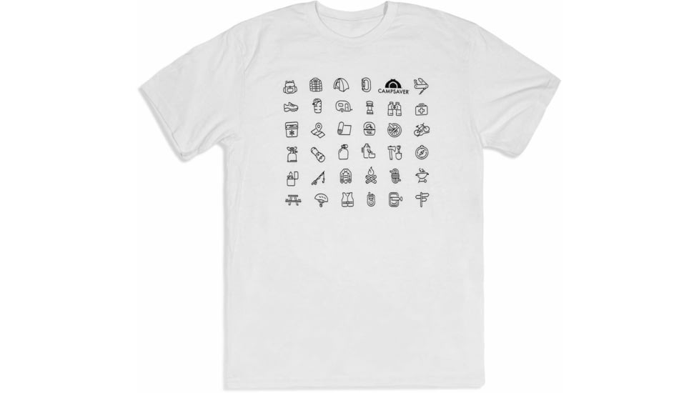 CampSaver Tile/Checkerboard T-Shirt, White, XX-Large, TCHK-WHT-XX-Large