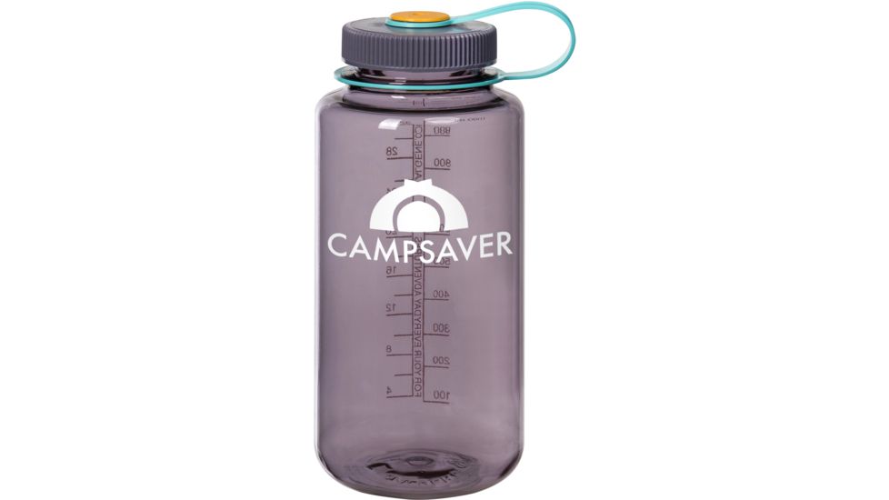 CampSaver Nalgene Wide Mouth Bottle, 32oz, Aubergine Bottle Hyacinth/Seaside/Sunflower Cap Wh, CS-TRI32W-AUB/HYA