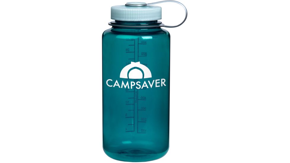 CampSaver Nalgene Wide Mouth Bottle, 32oz, Trout Green Bottle Iridescent Platinum Cap White L, CS-TRI32W-TRO/IPLA