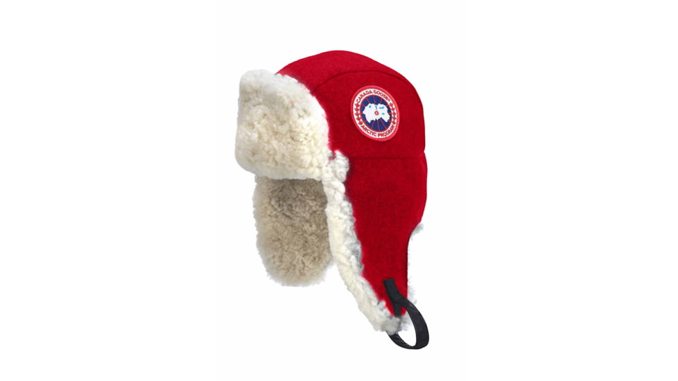 Canada Goose Merino Wool Shearling Pilot Hat - Men's-Red-L/XL