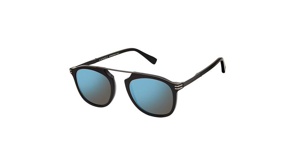 Canali 214 Sunglasses - Frame SHINY BLACK, Lens Color Grey Gun Blue CO21401