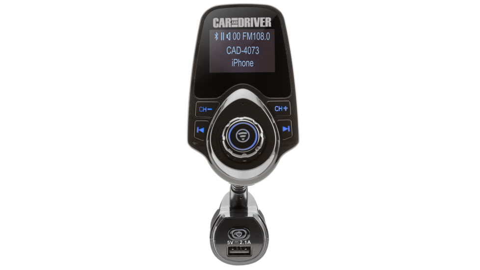 Car and Driver Bluetooth FM Transmitter with Dual USB Port, CAD-4073BK