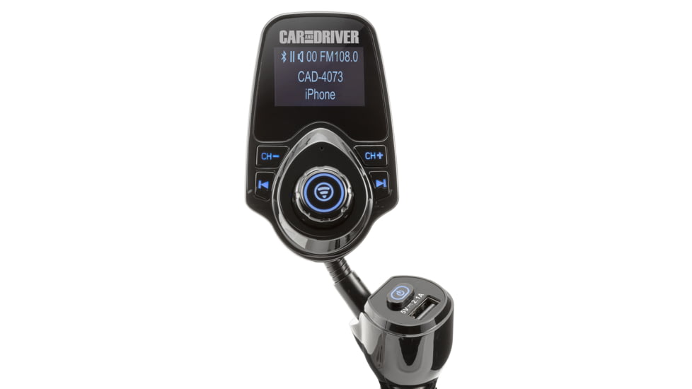 Car and Driver Bluetooth FM Transmitter with Dual USB Port, CAD-4073BK