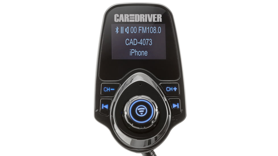 Car and Driver Bluetooth FM Transmitter with Dual USB Port, CAD-4073BK
