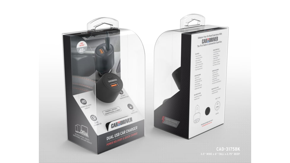 Car and Driver Dual USB Car Charger, CAD-3175