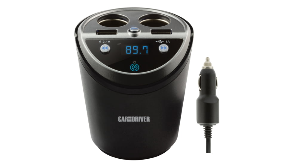Car and Driver Power Cup W/ Dual Socket/USB and Bluetooth FM Transmitter, CAD-4057