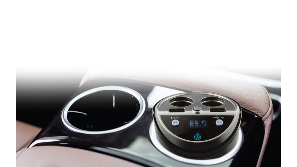 Car and Driver Power Cup W/ Dual Socket/USB and Bluetooth FM Transmitter, CAD-4057