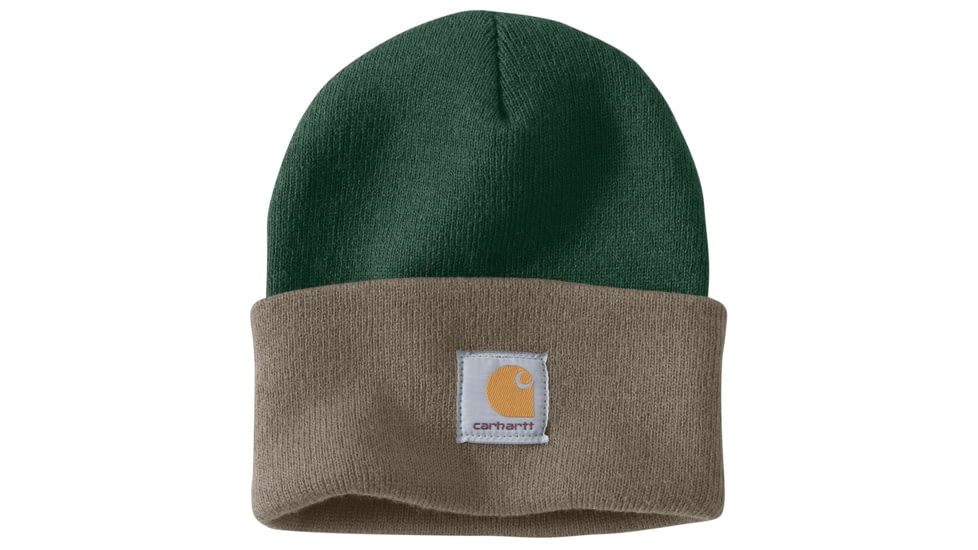 Carhartt Acrylic Watch Hat for Mens, Dark Green/Driftwood, One Size Fits All A18-384-OFA