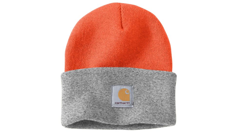 Carhartt Acrylic Watch Hat for Mens, Brite Orange/Heather Grey, One Size Fits All A18-825-OFA