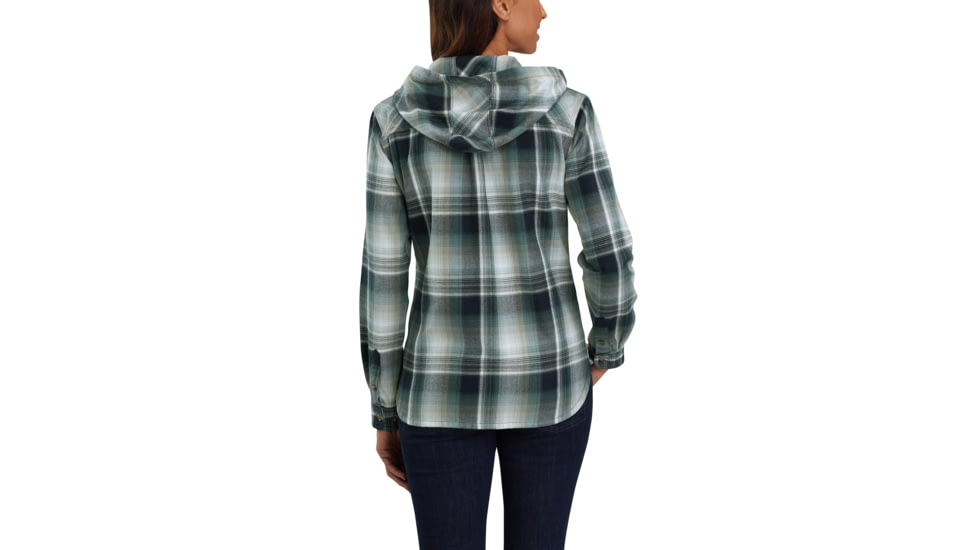 Carhartt Beartooth Hooded Flannel Shirt - Womens, Navy, Large, 103235-412-REG-L