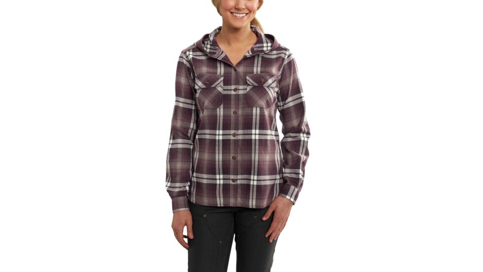Carhartt Belton Shirt for Womens, Sparrow, Extra Small/Regular 102783-547-REG-XS