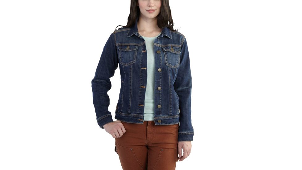 Carhartt Brewster DeniJacket for Womens, Timeworn Indigo, Extra Small/Regular 102037-485-REG-XS