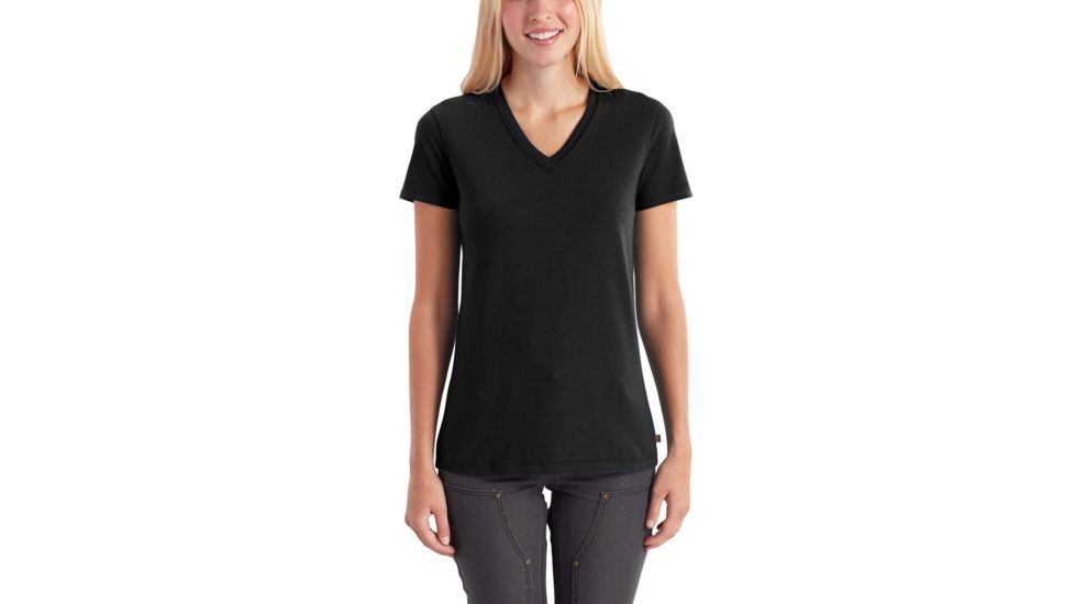 Carhartt Lockhart Short Sleeve V-Neck T-Shirt - Women's, Black, L-REG, 102452-001-REG-L