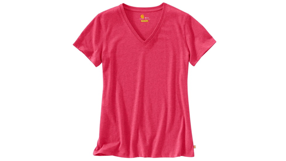Carhartt Lockhart Short Sleeve V-Neck T-Shirt - Women's, Cranberry Heather, M-REG, 102452-623-REG-M