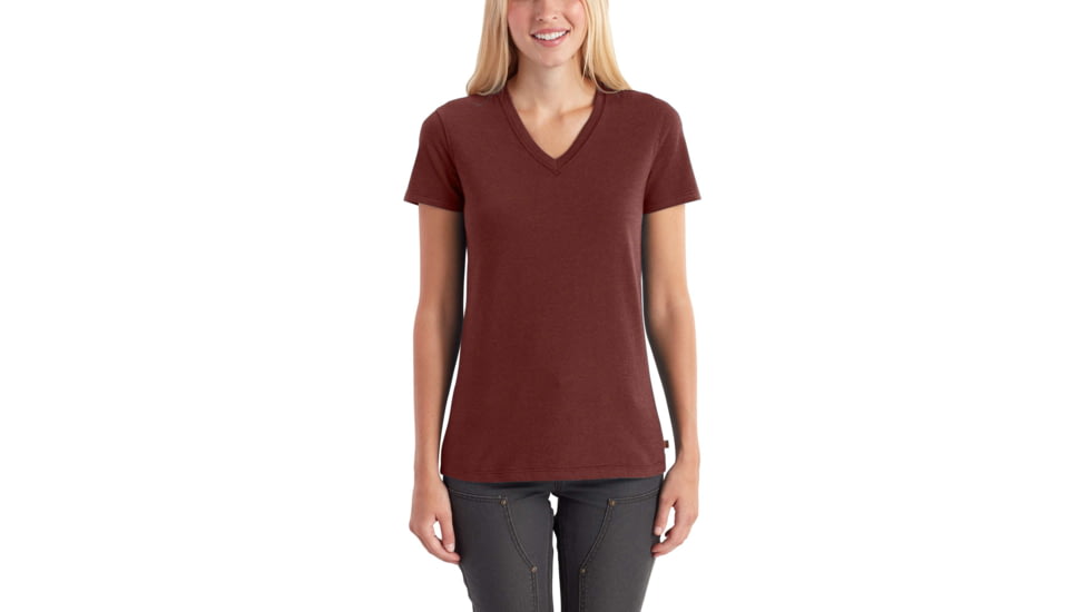 Carhartt Lockhart Short Sleeve V-Neck T-Shirt - Women's, Fired Brick Heather, XXL-REG, 102452-644-REG-XXL