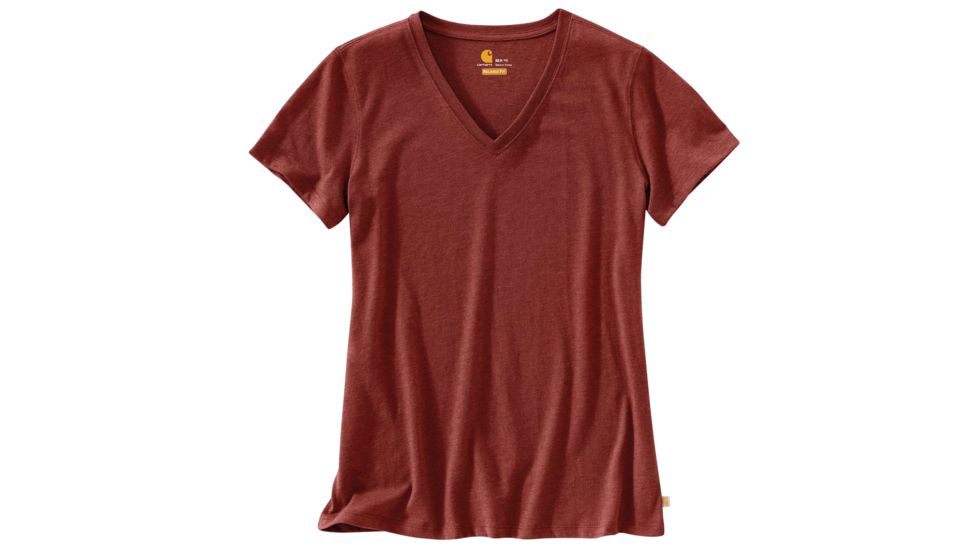 Carhartt Lockhart Short Sleeve V-Neck T-Shirt - Women's, Fired Brick Heather, XXL-REG, 102452-644-REG-XXL